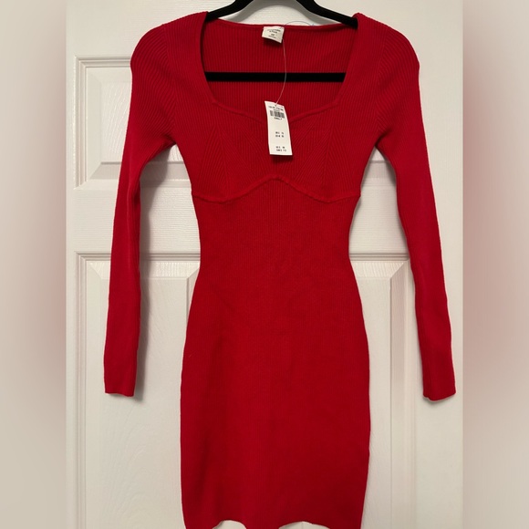 Abercrombie & Fitch Red Knit Sweater Dress  XSP - Picture 7 of 9